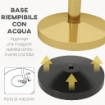 COLONNINE SEGNAPERCORSO IN ACCIAIO INOX ORO CON CORDA VELLUTATA ROSSA DI 1.5 M E BASE RIEMPIBILE Ø 32X96 CM