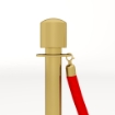 COLONNINE SEGNAPERCORSO IN ACCIAIO INOX ORO CON CORDA VELLUTATA ROSSA DI 1.5 M E BASE RIEMPIBILE Ø 32X96 CM