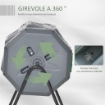 COMPOSTIERA DA GIARDINO GIREVOLE A 2 SEZIONI CON 8 PRESE D'ARIA IN ACCIAIO E PP 71X65X96 CM GRIGIO