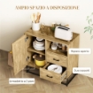 CREDENZA MODERNA CON 2 CASSETTI ARMADIETTO REGOLABILE E RIPIANO APERTO IN LEGNO E ACCIAIO 80X40X78 CM MARRONE