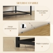 CREDENZA MODERNA CON 2 CASSETTI ARMADIETTO REGOLABILE E RIPIANO APERTO IN LEGNO E ACCIAIO 80X40X78 CM MARRONE