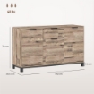CREDENZA BUFFET IN STILE INDUSTRIALE CON CASSETTO E 3 ARMADIETTI IN LEGNO MARRONE 120X36.5X70 CM
