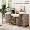 CREDENZA BUFFET IN STILE INDUSTRIALE CON CASSETTO E 3 ARMADIETTI IN LEGNO MARRONE 120X36.5X70 CM
