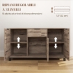 CREDENZA BUFFET IN STILE INDUSTRIALE CON CASSETTO E 3 ARMADIETTI IN LEGNO MARRONE 120X36.5X70 CM