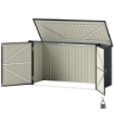 COPRIBIDONI IN ACCIAIO PER 3 CASSONETTI DA 240L CON 2 PORTE E COPERCHIO 233X105X118.5/133 CM GRIGIO SCURO