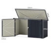 COPRIBIDONI IN ACCIAIO PER 3 CASSONETTI DA 240L CON 2 PORTE E COPERCHIO 233X105X118.5/133 CM GRIGIO SCURO