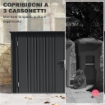 COPRIBIDONI IN ACCIAIO PER 3 CASSONETTI DA 240L CON 2 PORTE E COPERCHIO 233X105X118.5/133 CM GRIGIO SCURO