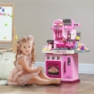 CUCINA GIOCATTOLO PER BAMBINI DA 33 PEZZI CON LUCI SUONI E RUBINETTO IN PP E ABS 53X22X69 CM ROSA
