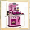 CUCINA GIOCATTOLO PER BAMBINI DA 33 PEZZI CON LUCI SUONI E RUBINETTO IN PP E ABS 53X22X69 CM ROSA