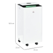 DEUMIDIFICATORE PORTATILE DA 10L CON 5 MODALITÀ 2 VELOCITÀ TIMER 24H E RUOTE 25X25X50.5 CM BIANCO
