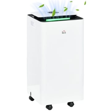 DEUMIDIFICATORE DA 12L IN ABS CON 5 MODALITÀ 2 VELOCITÀ E TIMER DA 24H 25X25X50.5 CM BIANCO E NERO
