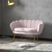 DIVANETTO 2 POSTI IN STILE INDUSTRIAL CHIC IN TESSUTO EFFETTO VELLUTO E METALLO 130X77X77 CM ROSA