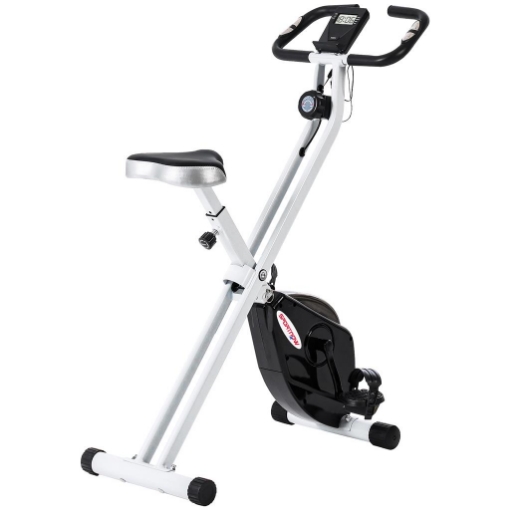 CYCLETTE PIEGHEVOLE MAGNETICA 8 LIVELLI DISPLAY LCD ROTELLE E SELLINO REGOLABILE NERO