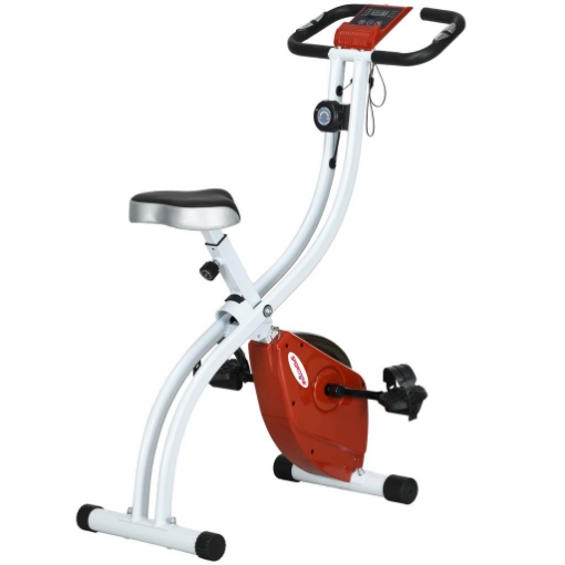 CYCLETTE MAGNETICA PIEGHEVOLE A 8 LIVELLI DI RESISTENZA CON SEDUTA REGOLABILE IN ACCIAIO 97X43X110 CM ROSSO