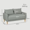DIVANETTO 2 POSTI VELLUTATO CON VANO PORTAOGGETTI INFERIORE E CUSCINI 140X72X82 CM GRIGIO