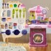 CUCINA GIOCATTOLO PER BAMBINI 3-6 ANNI CON 38 ACCESSORI E SUONI REALISTICI IN PP E ABS 51X21X60 CM ROSA