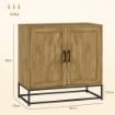 CREDENZA DA SOGGIORNO A 2 LIVELLI CON RIPIANO REGOLABILE IN LEGNO E ACCIAIO 80X40X78 CM MARRONE E NERO