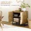 CREDENZA DA SOGGIORNO A 2 LIVELLI CON RIPIANO REGOLABILE IN LEGNO E ACCIAIO 80X40X78 CM MARRONE E NERO