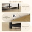 CREDENZA DA SOGGIORNO A 2 LIVELLI CON RIPIANO REGOLABILE IN LEGNO E ACCIAIO 80X40X78 CM MARRONE E NERO
