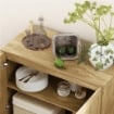 CREDENZA DA SOGGIORNO A 2 LIVELLI CON RIPIANO REGOLABILE IN LEGNO E ACCIAIO 80X40X78 CM MARRONE E NERO