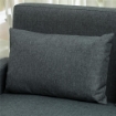 DIVANO 2 POSTI CON SPAZIO PORTAOGGETTI E CUSCINI IN TESSUTO EFFETTO LINO E LEGNO 135X72X84 CM GRIGIO CARBONE