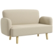 DIVANO 2 POSTI MODERNO EFFETTO VELLUTO CON IMBOTTITURA SPESSA 140X74X79 CM BIANCO CREMA