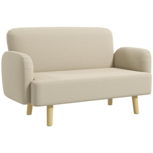 DIVANO 2 POSTI MODERNO EFFETTO VELLUTO CON IMBOTTITURA SPESSA 140X74X79 CM BIANCO CREMA