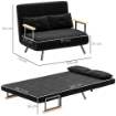 DIVANO LETTO 3 IN 1 IN TESSUTO EFFETTO VELLUTO CON SCHIENALE REGOLABILE E 2 CUSCINI 102X73X81 CM NERO