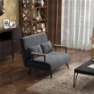 DIVANO LETTO 3 IN 1 IN TESSUTO EFFETTO VELLUTO CON SCHIENALE REGOLABILE E 2 CUSCINI M102X73X81 CM GRIGIO SCURO