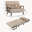 DIVANO LETTO 3 IN 1 IN TESSUTO EFFETTO VELLUTO CON SCHIENALE REGOLABILE E 2 CUSCINI 102X73X81 CM MARRONE CHIARO