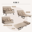 DIVANO LETTO 3 IN 1 IN TESSUTO EFFETTO VELLUTO CON SCHIENALE REGOLABILE E 2 CUSCINI 102X73X81 CM MARRONE CHIARO