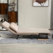 DIVANO LETTO 3 IN 1 IN TESSUTO EFFETTO VELLUTO CON SCHIENALE REGOLABILE E 2 CUSCINI 102X73X81 CM MARRONE CHIARO