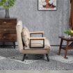 DIVANO LETTO 3 IN 1 IN TESSUTO EFFETTO VELLUTO CON SCHIENALE REGOLABILE E 2 CUSCINI 102X73X81 CM MARRONE CHIARO
