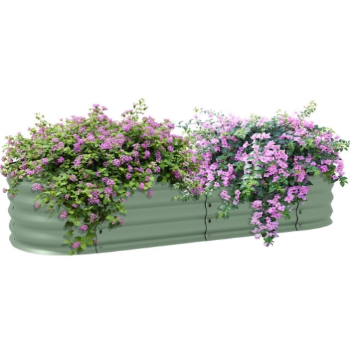 LETTO PER ORTO RIALZATO MODULARE 150X62X30CM IN ACCIAIO GALVANIZZATO CON FONDO APERTO VERDE
