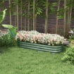 LETTO PER ORTO RIALZATO MODULARE 150X62X30CM IN ACCIAIO GALVANIZZATO CON FONDO APERTO VERDE