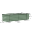 LETTO PER ORTO RIALZATO MODULARE 150X62X30CM IN ACCIAIO GALVANIZZATO CON FONDO APERTO VERDE