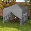 GAZEBO DA ESTERNO 3X3 M PIEGHEVOLE CON 4 PANNELLI LATERALI IN ACCIAIO E TESSUTO OXFORD GRIGIO CHIARO