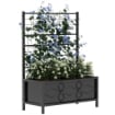 LETTO PER ORTO RIALZATO CON TRALICCIO PER PIANTE RAMPICANTI IN ACCIAIO ZINCATO 90X40X120 CM NERO