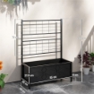 LETTO PER ORTO RIALZATO CON TRALICCIO PER PIANTE RAMPICANTI IN ACCIAIO ZINCATO 90X40X120 CM NERO