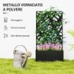 FIORIERA RIALZATA CON SPALLIERA DECORATIVA PER RAMPICANTI DA TERRA E PARETE 61X23X113 CM NERO