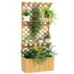 FIORIERA CON TRALICCIO PER RAMPICANTI FORI DI DRENAGGIO E 2 MENSOLE IN LEGNO DI ABETE 76X33X177 CM