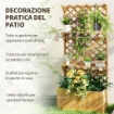 FIORIERA CON TRALICCIO PER RAMPICANTI FORI DI DRENAGGIO E 2 MENSOLE IN LEGNO DI ABETE 76X33X177 CM