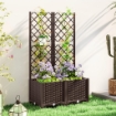 FIORIERA RIALZATA CON TRALICCIO PER RAMPICANTI E 8 FORI DI DRENAGGIO IN PP 80X40X135 CM MARRONE