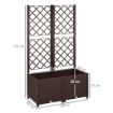 FIORIERA RIALZATA CON TRALICCIO PER RAMPICANTI E 8 FORI DI DRENAGGIO IN PP 80X40X135 CM MARRONE