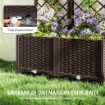 FIORIERA RIALZATA CON TRALICCIO PER RAMPICANTI E 8 FORI DI DRENAGGIO IN PP 80X40X135 CM MARRONE