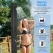 DOCCIA SOLARE DA GIARDINO 40L E TEMPERATURA 60°C  SOFFIONE GIREVOLE E RUBINETTO PER PIEDI NERO