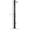 DOCCIA SOLARE DA 20L CON RUBINETTO INFERIORE E TEMPERATURA REGOLABILE IN LEGA DI ZINCO 15.5X15.5X222 CM NERO
