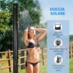 DOCCIA SOLARE DA 20L CON RUBINETTO INFERIORE E TEMPERATURA REGOLABILE IN LEGA DI ZINCO 15.5X15.5X222 CM NERO
