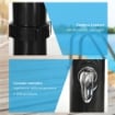 DOCCIA SOLARE DA 20L CON RUBINETTO INFERIORE E TEMPERATURA REGOLABILE IN LEGA DI ZINCO 15.5X15.5X222 CM NERO