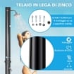 DOCCIA SOLARE DA 20L CON RUBINETTO INFERIORE E TEMPERATURA REGOLABILE IN LEGA DI ZINCO 15.5X15.5X222 CM NERO